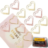 Upquzzfy Metal Heart Paper Clips Set-50 Pcs Gold Paperclips- Cute Decorative Office & School Supplies, Ideal for Wedding & Parties Decor (Heart)