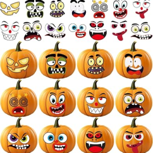 OHOME Halloween Party Favors – 36 Pack DIY Pumpkin Face Stickers for Kids – Halloween Games Toys Gifts Crafts Treats Accessories – Trick-or-Treat Pumpkin Decorations Activities Party Supplies