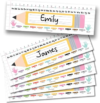 Hadley Designs Desk Name Tags for Classroom –36 Student Name Tags for Desks, 14.5×4.5 Name Plates for Classroom Decor, Teacher Supplies Pastel Nametags, 1st-3rd Grade Kindergarten Preschool Must Haves