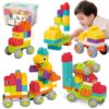 83 PCS STEM Soft Building Blocks Set for Toddlers 18 Months+, Large Construction Stacking Blocks with Storage Box, Educational Preschool Toy to Develop Creativity, Imagination and Fine Motor Skills