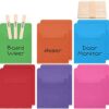 86 Pieces Class Jobs Pocket Chart for Classroom, Bulletin Board for Teacher's Helper, Class Management Educational Pocket Chart with Teacher Must Haves Classroom Supplies(Dark Colors)