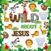 87Pcs Jungle Animals Bulletin Board Set Back to School Wild About Jesus Christian Cutouts Classroom Wild Animal Leaves Wall Decorations for Chalkboard VBS Church Preschool Forest Party Supplies