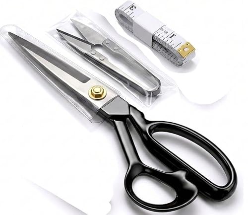 8" Dressmaking Scissors for Clothes & Cloth Cutting – Professional Sewing Shears para Cortar Tela, Heavy Duty Tailor Scissors for Hand Sewing, Bias, Patterns – Ultra Sharp Manganese Steel-Black