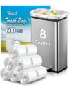 8 Gallon 600 Counts Unscented Medium Trash Bags,Fit 7,8,9,10 Gal Garbage Bags by Teivio, 30 Liter Thick Bathroom Can Bin Liners,Plastic Bags for Home Office Kitchen, Clear
