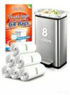 8 Gallon Strong Trash Bags by RayPard, 64 Counts Garbage Bags fit 30 Liter Kitchen Waste Basket, Medium Trash Bags Can Liners for Home Office Kitchen Bathroom Bedroom, Clear