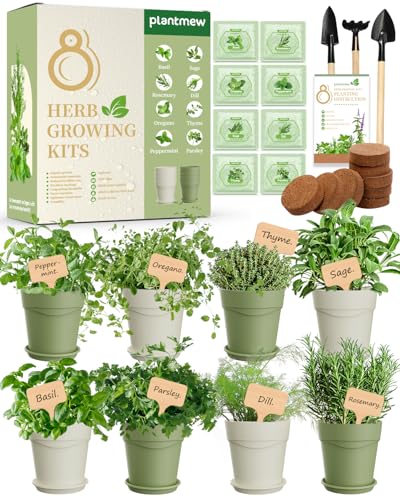 8 Herb Indoor Window Garden Kit – Complete Set with Tools – Unique Gift for Women, Mom, Friend – Birthday, Christmas, Mother's Day – Beginner Gardening Lovers for Kitchen Windowsill