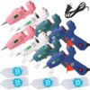8 Pack Hot Glue Gun Kit with 100 Glue Sticks, 100mm x 7mm, Fast Preheating Hot Melt, Mini Safe High Temp Glue Guns for Kids Crafts, School DIY Projects Quick Home Repairs, Offices (20W)