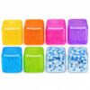8 Pack Ice Cube Squishy Toys, 5cm TPR Glitter & Snowflake Stress Cubes, Soft Squeeze Fidget Toys for Kids, Party Favors (8, Multicolor & Blue Snowflake)