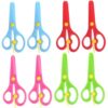 8 Pack Preschool Training Scissors Kids Plastic Playdough Scissors Childrens Toddler Safety Handmade Art Craft Left Handed Training Spring
