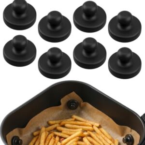 8 Pcs Air Fryer Magnets for Parchment Paper, Air Fryer Magnets High-Resistant Silicone Non-Slip Magnetic Clips, Disposable Liner Holder, Prevent Paper Burning