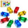 8PCS Magnetic Tiles Mini Cars Construction Set Compatible with Mini & Major Tiles, Magnet Car Easter Toys for 3+ Year Old Boys Girls Kids,STEM Educational Portable Travel Toys for Airplane,Car Play