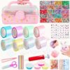 8PCS Nano Tape Bubble Kit, Colorful Nano Tape Kit with Crystal Clays, Stickers and Bubble Crafts DIY Tools, Stress Relief Toy Making Kits for Kids