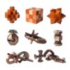8pcs Puzzles Toys Wooden and Metal Brain Teaser Puzzles Game for Adults Kids Unlock Interlocking Puzzle IQ Education Puzzle Gift
