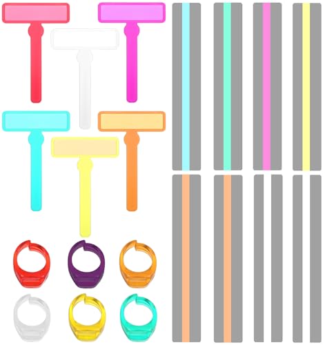 8 Pcs Reading Trackers for Kids, Reading Guide Strips for Kids, 6 Pcs Finger Highlighters for Readings, Improve Readers' Focus (6 Colors)