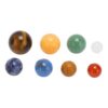8Pcs Solar System Planets Gemstone Balls, Palm-Sized Planet Stress Balls for Meditation, Mini Educational Space Model, Made of Gemstone Stone