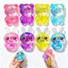 8 Pcs Sugar Squishy Pack, Sugar Glitter Bear Bunnies Squishy Toys, Slow Rise Stress Ball Fidget Toys, Soft Mini Squishies for Stress Relief Party Favors