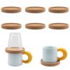 8 Slots Stackable Coffee Cup Organizer, Soft Wood Mug Storage Rack, Space Saving Stackable Cup Holder for Cabinets & Pantries, Home & Office Use, Fits Mugs with Diameter ≤ 3.9 Inches
