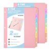 8 Tab Binder Dividers,Plastic（PVC Free Dividers for 3 Ring Binder, Write & Erase Binder Dividers with Tabs for School Office Home Supplies, Pastel Colors (2)