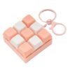 9-Keys Fidget Keyboard Keychain Stress Anxiety Relief Clicker Colorful Keycaps Lightweight Portable Decompression Button Sensory Squeeze Toy D