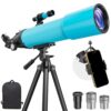 90mm Refractor Telescope for Adults & Kids: 150X Scope with 133cm Tripod