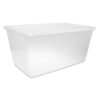 90 Qt Storage Bin, Clear Plastic with Snap-On Lid, Stackable, White