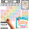 Hadley Designs Classroom Calendar Set Bulletin Board Decorations – Pastel School Calendar for Classroom Decor, Kindergarten Preschool Elementary Teacher Must Haves, Homeschool & Daycare Essentials