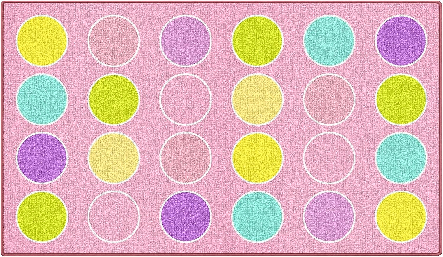 Booooom Jackson Pastel Classroom Rug 7'6"x13'1" with 24 Seating Spots Non Slip, for Preschool, Kindergarten, Daycare