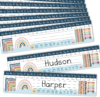 Hadley Designs Desk Name Tags for Classroom –25 Student Name Tags for Desks, 13×3 Name Plates for Classroom Decor, Teacher Supplies, Boho Nametags, 1st-3rd Grade Kindergarten Preschool Must Haves