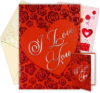 Decorably Red Foil Embossed 5x7in Handmade Individual Valentines Card with Heart Cutout, with Envelope and Stickers for Wife or Husband, Printed Message Inside – Anniversary, Gifting and Mailing