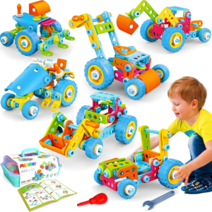 MOONTOY STEM Toys for 3 4 5 6 7 8+ Year Old Boy Birthday Gift, Building Toys for Kid Age 4-8 5-7 6-8 8-12, Preschool Educational Stem Kit Creative Activities for Boys Girls Christmas Idea Gift 118pcs