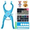 915 PCS Safety Eyes and Noses with Upgraded Installation Tool — 12 Sizes, 10 Colors Amigurumi Eyes for Crocheting, Stuffed Animals & Doll Making — Includes 10-30mm Sizer Tool for Easy Crafting(Blue)