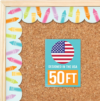 50ft Bulletin Board Borders Trim – Classroom Borders for Bulletin Board Decorations, Daycare Teacher Must Haves, Home & Office DIY Supplies, Pastel Back to School & Workplace Events Party Decor
