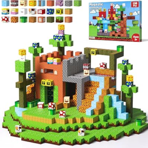 Magnetic Blocks – 150 PCS Magnets Game-Based Building Block for Ages 3,4,5,6,7,8,9,10,11 Kids Birthday Toy Sets Present, Stacking Cubes Construction Gift for Toddlers Boys & Girls, 0.8in
