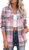 Zeagoo Flannel Shirt Women Plaid Button Down Shackets