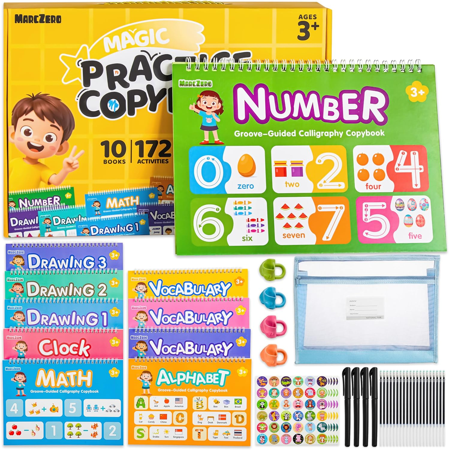 MarcZero Magic Grooved Writing Practice Books for Kids Ages 3-8