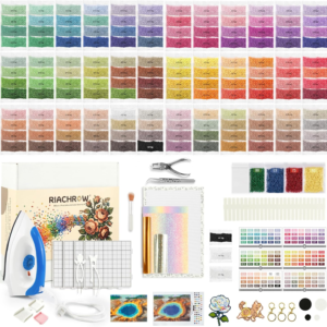 RIACHROW 75,000+ Pcs 2.6mm Mini Fuse Beads Kit – Professional 144-Color Studio System with 1200W Iron & Holeless Pixel Art Master Tools – Aesthetic Gift for Adults (144-Color Master Kit)