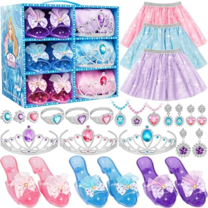 LJZJ Princess Dress Up Toys & Jewelry Boutique, Girls Role Play Gift for 3+ Year Old Girl Toddler ​B-Day Party Favors