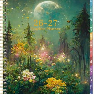 Teacher Planner 2026-2027 – Teacher Lesson Planner 2026-2027, Jul.2026 – Jun.2027, 9″ x 11″, Academic Planners Weekly and Monthly, Lesson Plan Book for Teachers with pocket, Tabs – Dreaming Moon