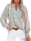MASCOMODA Womens V Neck Floral Long Sleeve Tops