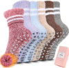HUGSWEET Kids Thermal Slipper Socks 6 Pairs