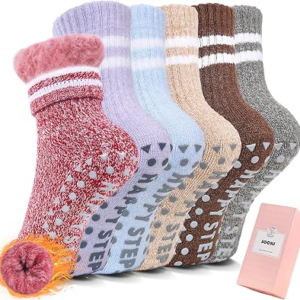 HUGSWEET Kids Thermal Slipper Socks 6 Pairs
