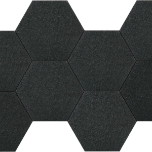 Vienrose Hexagon Felt Bulletin Board Self Adhesive Pin Board Wall Decoration Tiles with 35 Push Pins for Office Home and School, Black 8 Pack