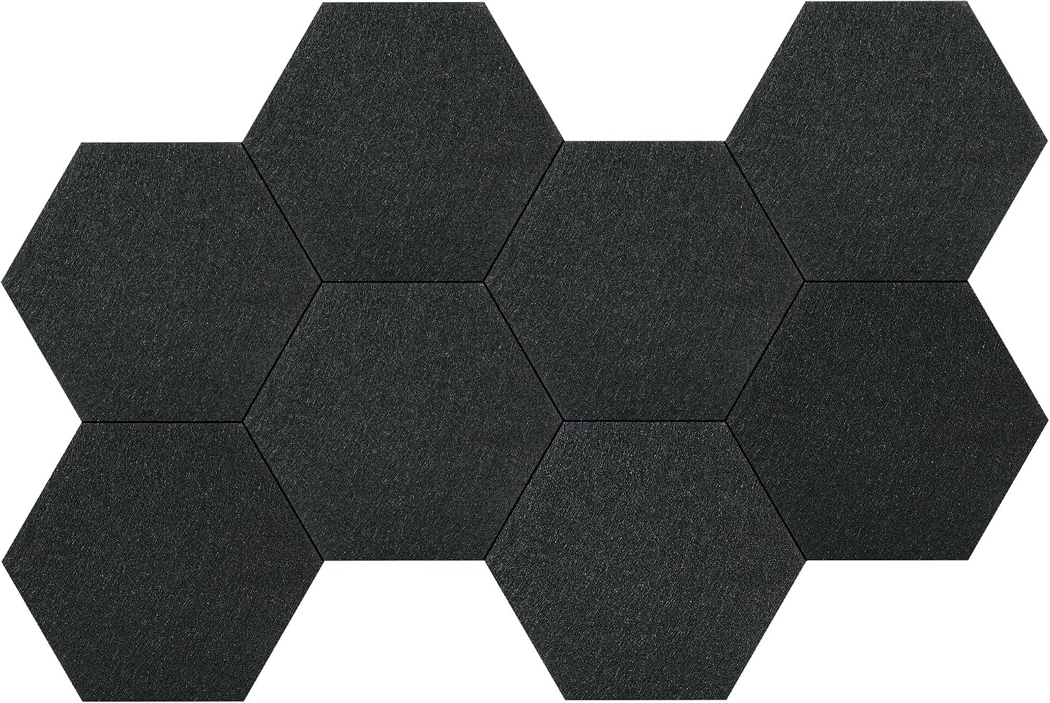 Vienrose Hexagon Felt Bulletin Board Self Adhesive Pin Board Wall Decoration Tiles with 35 Push Pins for Office Home and School, Black 8 Pack