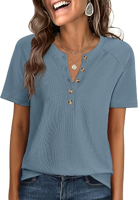 ANRABESS Waffle Knit Tops