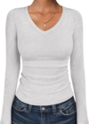 ANRABESS Long Sleeve V Neck Shirts