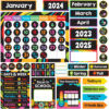 Decorably 143 Pcs Cutouts Chalkboard Classroom Calendar Bulletin Board Set