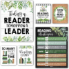 Hadley Designs Reading Posters for Classroom Elementary and Library Decor – 6 Reading Corner Decor for Classroom Decorations, Reading Strategies Library Posters, Farmhouse Bulletin Board Decorations