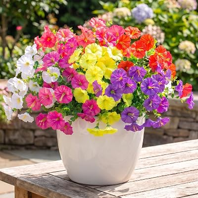 BAKKIET Artificial Flowers for Outdoors 12 Bundles