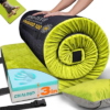 GAIALOOP 3 Inch Memory Foam Camping Mattress, Dual Layer Thick Sleeping Camp Pad for Car Tent Cot, Roll-Up Portable Glamping Floor Bed for Guests Sleepover
