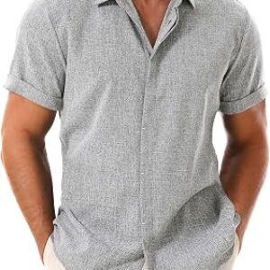 DRAZIVON Mens Linen Shirts